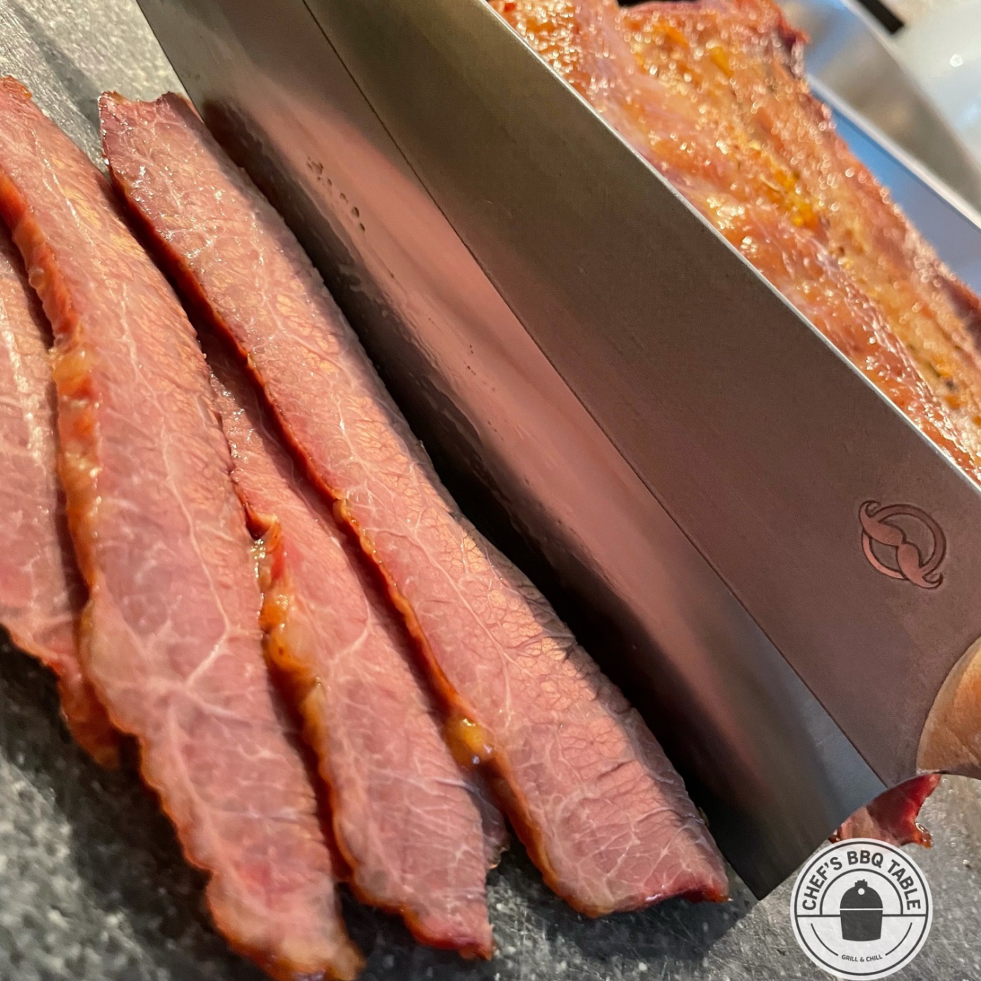 Beef bacon Chefs BBQ Table smoked brisket beef bacon