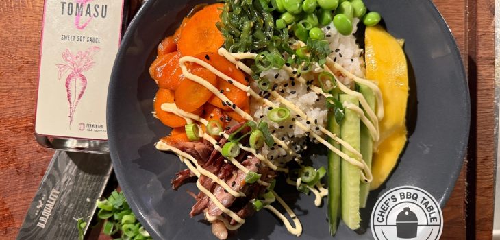Poke bowl gekonfijte eendenbout | ChefsBBQTable
